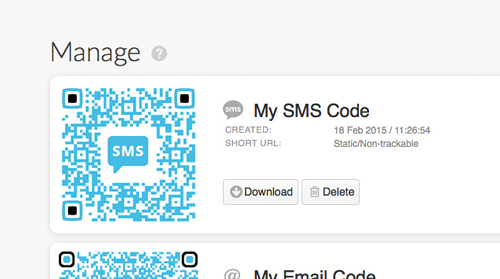 qr code send sms automatically