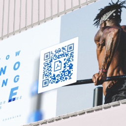 Example usage of a QR Code on a billboard ad.