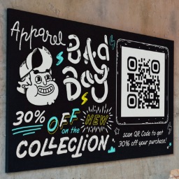 Example usage of a QR Code in a clothing store.