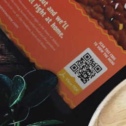 Example usage of a QR Code in a home food delivery menu.