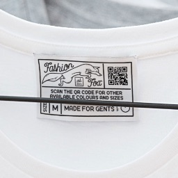 Example usage of a QR Code on a branded t-shirt.