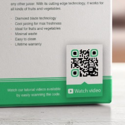 Example usage of a QR Code on the packaging of electrical items.
