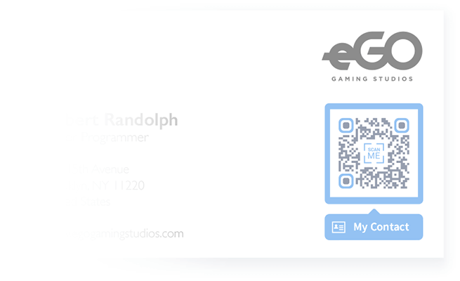 QR Code example with custom colors, frames and a logo, made with QR Code Generator PRO.