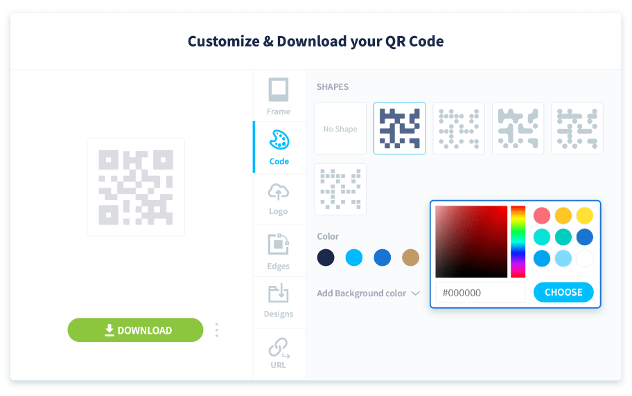 Next, customize the QR Code with your own colors