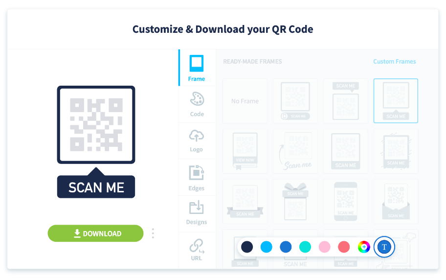 You can change the CTA text to fit your QR Code's purpose