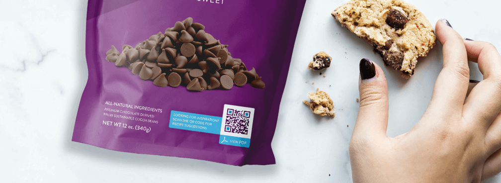 A QR Code example on a consumer goods packaging
