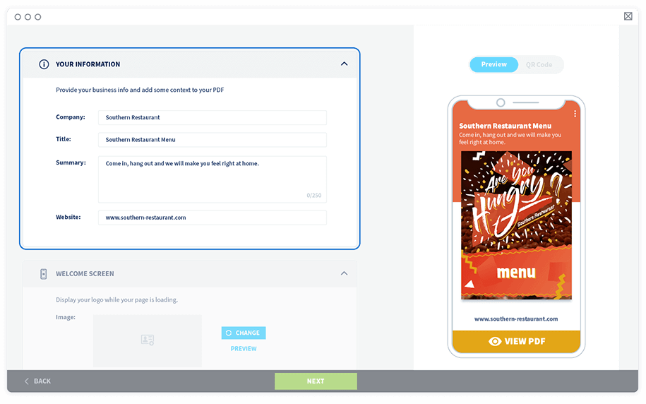Fill in the basic information on your PDF landing page