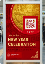 QR Code linking people to RSVP to a Chinese New Year event.