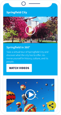 A QR Code landing page with a video tour of a city.
