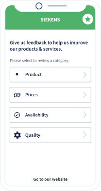A QR Code landing page with a feedback form for a consumer electronics product.