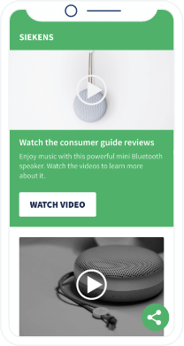 A QR Code landing page that displays a video playlist of electronics product reviews.