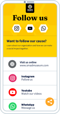 A mobile QR Code landing page that displays a couple of active social media channels.