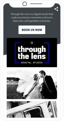 A QR Code landing page that displays a photographer’s portfolio in an image gallery.