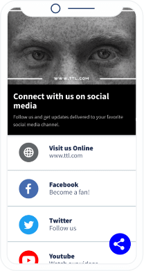 A QR Code landing page that displays all social media channels of a photography studio.
