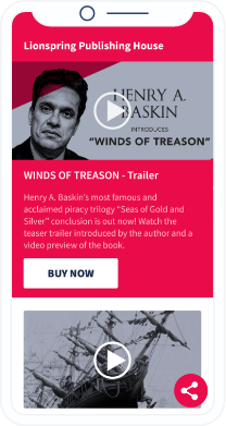A QR Code landing page that displays a video teaser trailer to promote a new book.
