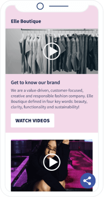 A QR Code landing page by a retail store to rate the latest fashion collection from one to five stars.