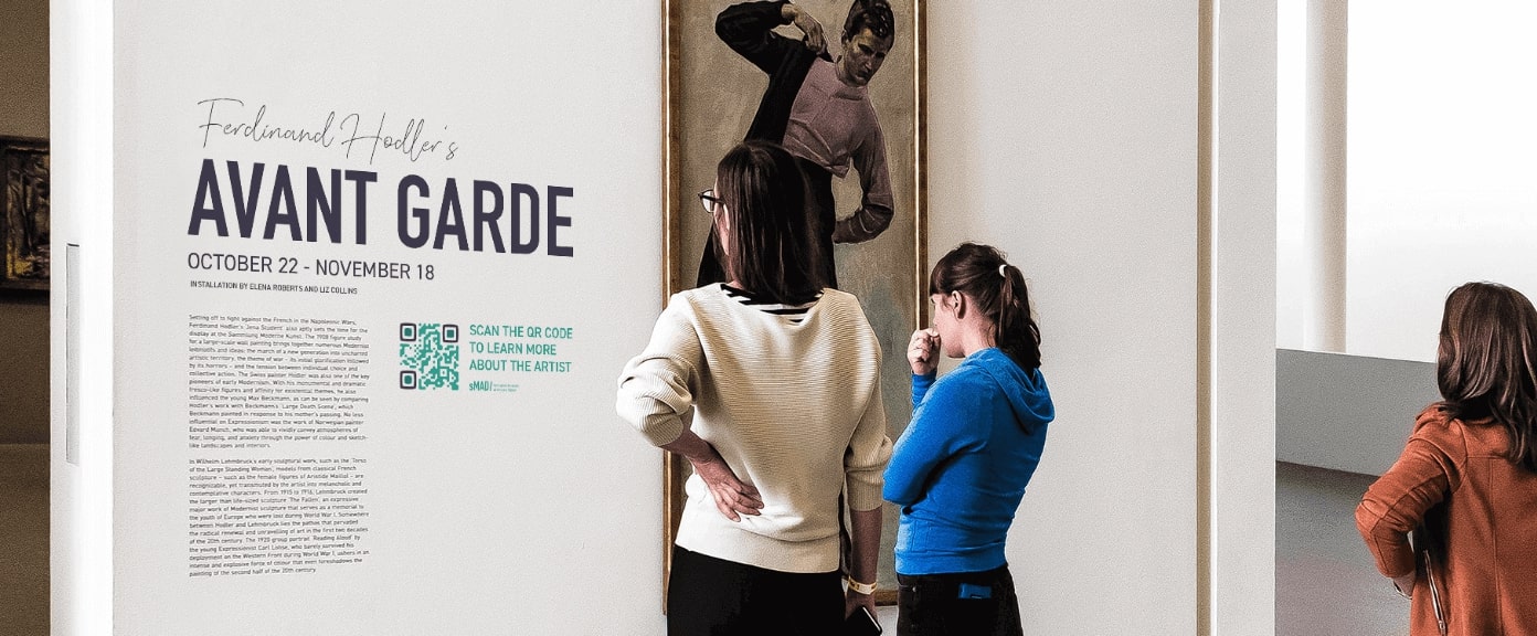 QR Code on art that promotes artist's bio