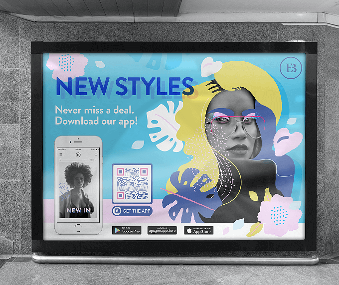 QR Code idea on a billboard to promote a retail store.