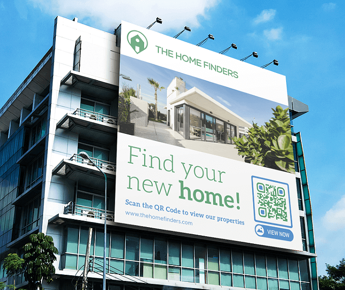 QR Code idea on a billboard from a real estate agency.