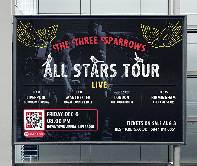 QR Code idea on a billboard to promote a concert.
