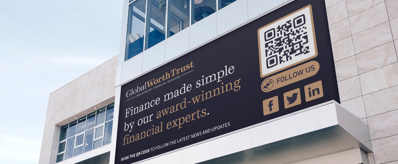 QR Code idea on a billboard from a finance company.