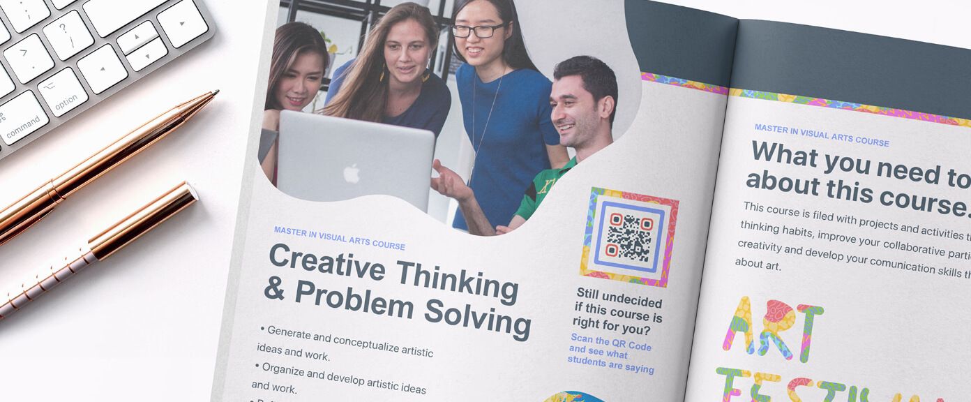 QR Code idea on an educational institution's catalog.