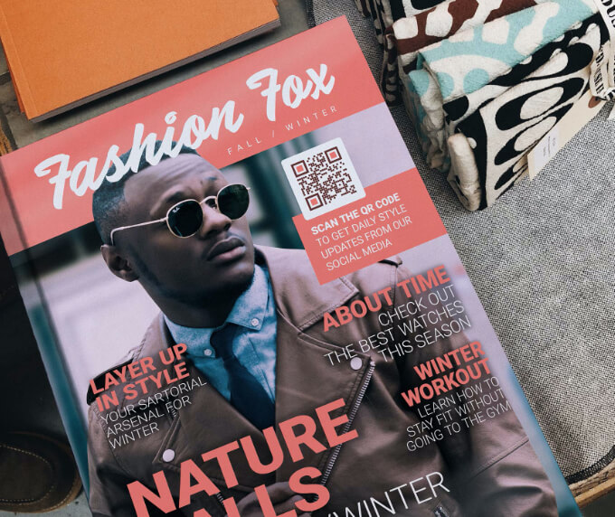 QR Code idea on a fashion catalog.