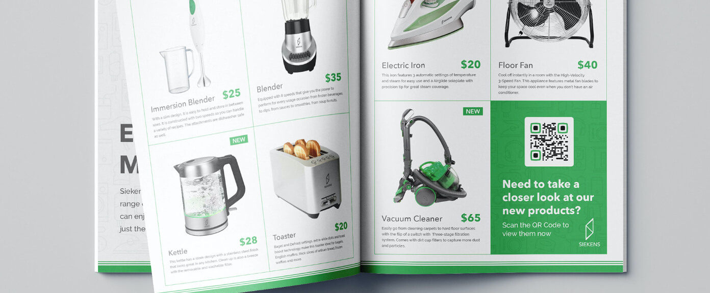 QR Code idea on a product catalog.