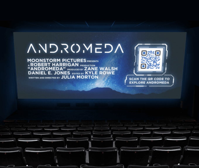 QR Code idea on a movie trailer at the cinema