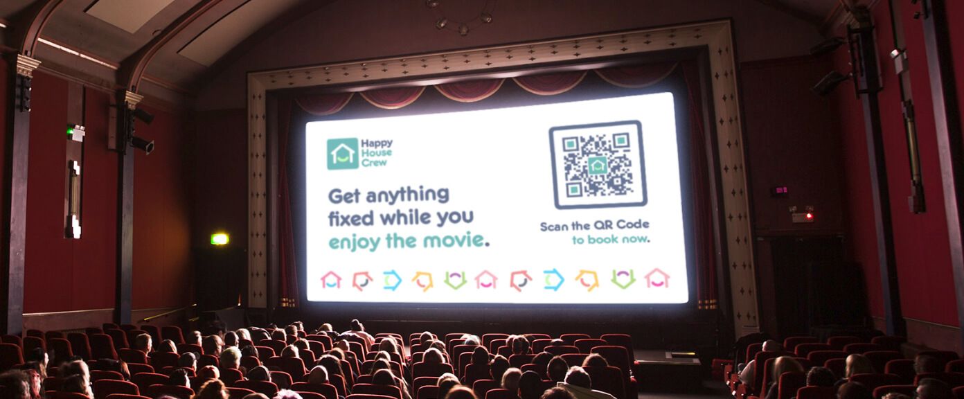 QR Code idea on a movie poster at the cinema to promote a movie trailer
