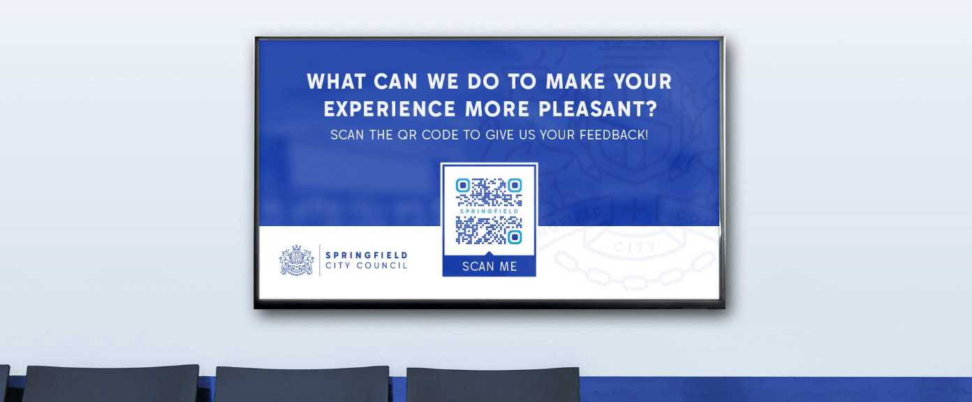 QR Code on a digital signage at the government office
