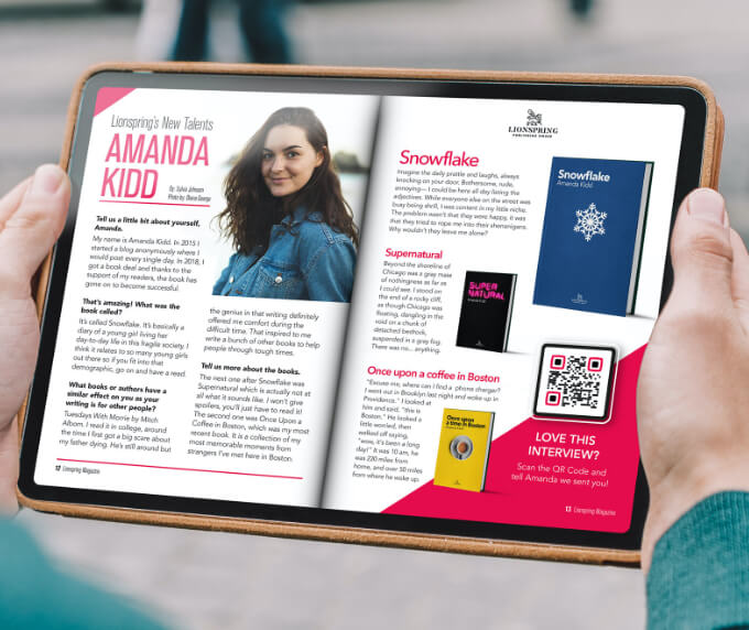 QR Code idea on an ezine for publishers to promote new authors.