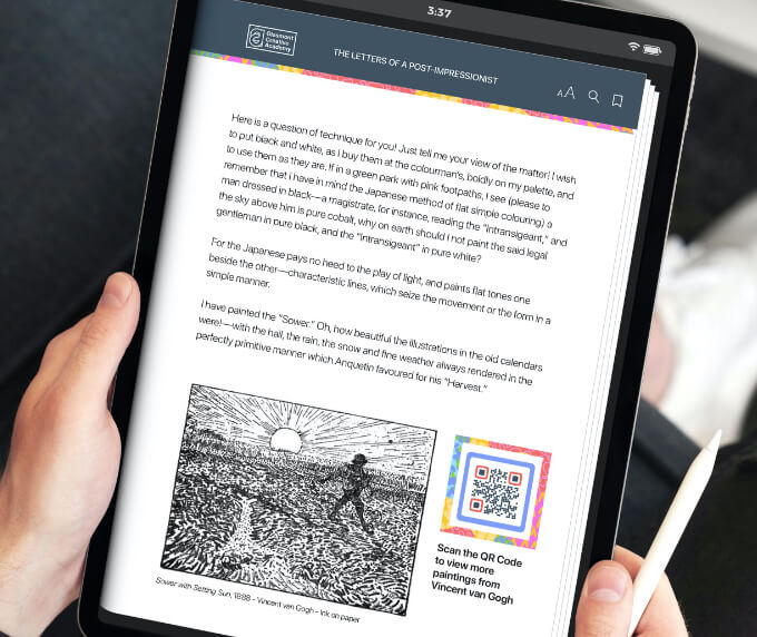 QR Code idea on an educational ebook.
