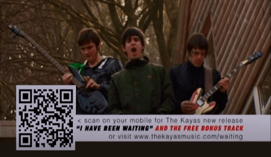 TV Commercial displays a QR Code to promote The Kayas new song.