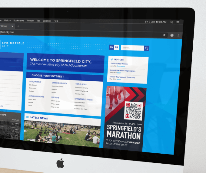 QR Code idea on a web banner to promote a marathon event