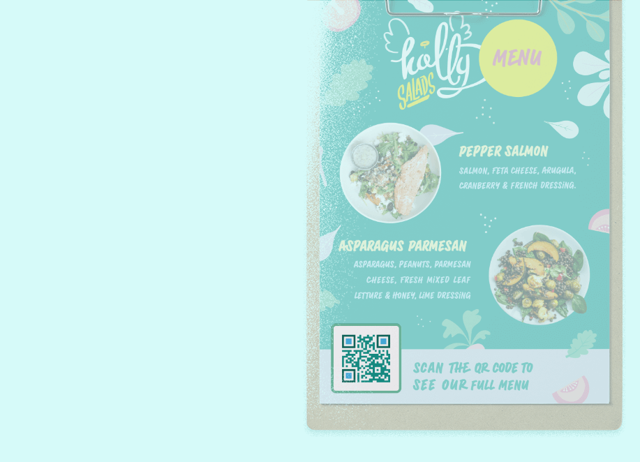 QR Code menu example at a restaurant