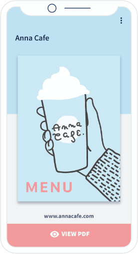 QR Code menu landing page example for Anna Cafe