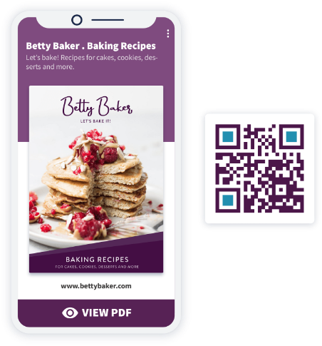 A PDF QR Code landing page example with a downloadable PDF file