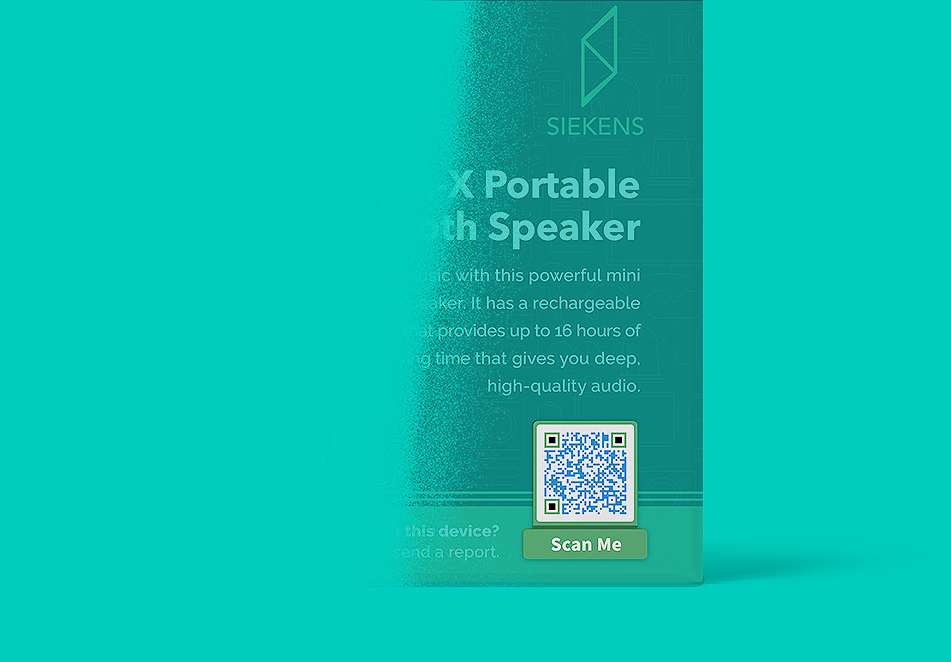 Email QR Code idea on a consumer electronics' packaging