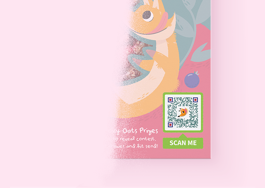 SMS QR Code idea on a consumer goods packaging to promote a contest